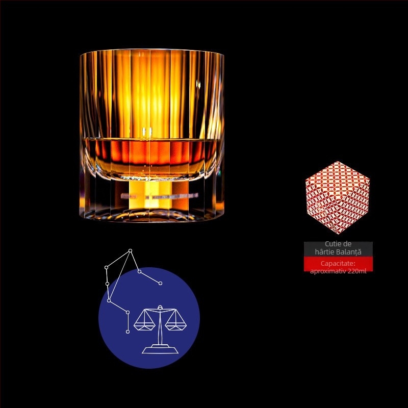Pahar de whisky K9 din cristal cu plumb, stil european, cu zodie, pahar creativ pentru băuturi