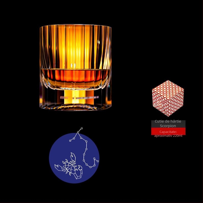 Pahar de whisky K9 din cristal cu plumb, stil european, cu zodie, pahar creativ pentru băuturi