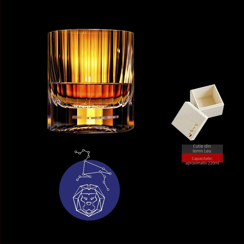 Pahar de whisky K9 din cristal cu plumb, stil european, cu zodie, pahar creativ pentru băuturi