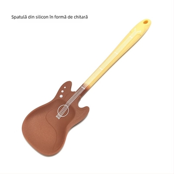 Spatulă din silicon în stil chitară, unică pentru coacere și amestecarea untului, rezistentă la temperaturi înalte