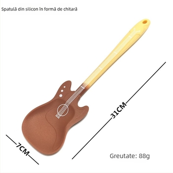 Spatulă din silicon în stil chitară, unică pentru coacere și amestecarea untului, rezistentă la temperaturi înalte