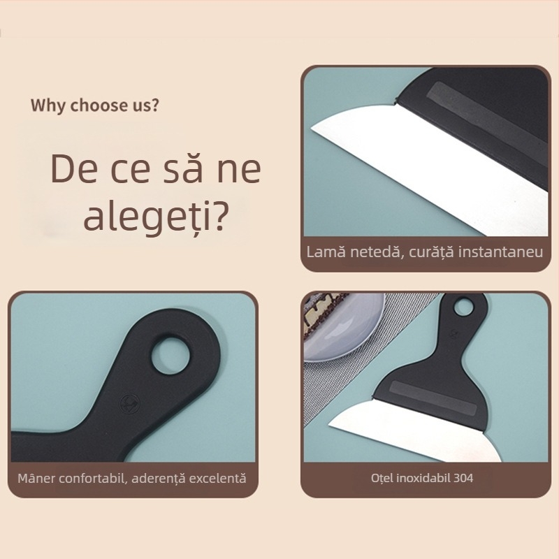 Spatulă din silicon pentru coacere și bucătărie: spatulă pentru tort, pizza și clătite, tăietor de aluat, ustensilă de bucătărie