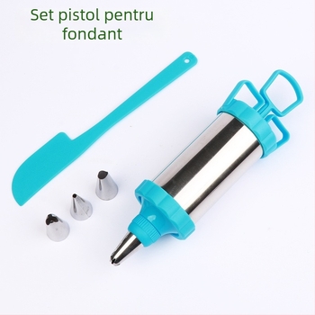 Set de unelte pentru decorare: pistol de decorare, duze, spatulă pentru cremă, 6 piese, pentru decorarea prăjiturilor și biscuiților