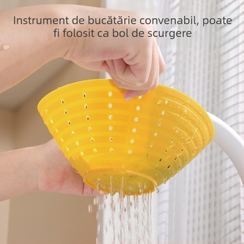 Coș de spălat din silicon cu drenaj – coș de scurgere pentru salate și varză murată