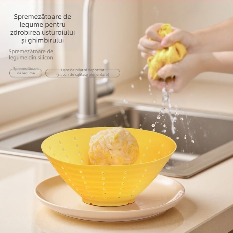 Coș de spălat din silicon cu drenaj – coș de scurgere pentru salate și varză murată