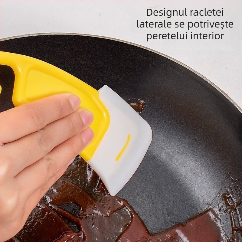 Spatulă din silicon în stil japonez pentru curățarea fundului oalei, rezistentă la temperaturi înalte, potrivită pentru spălat oale și vase
