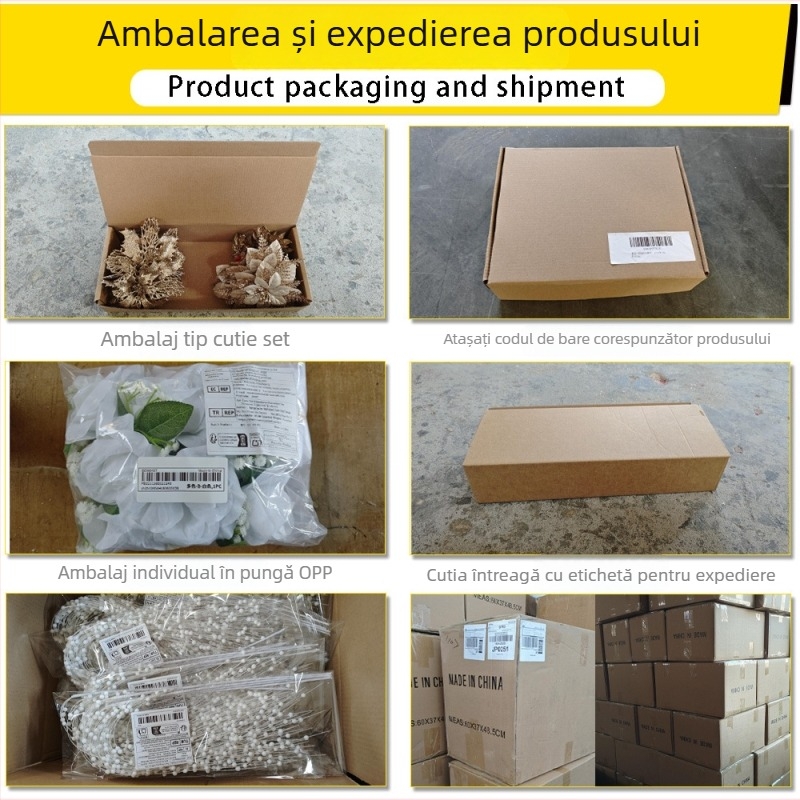 10 bucăți frunze decorative pentru brad artificial, cu finisaj auriu