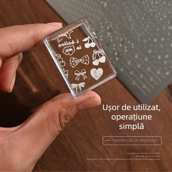 Tensor model elegant retro dantelă TG-006 placă de stamping pentru artă unghii cu panglică, fundă, inimă și trandafir
