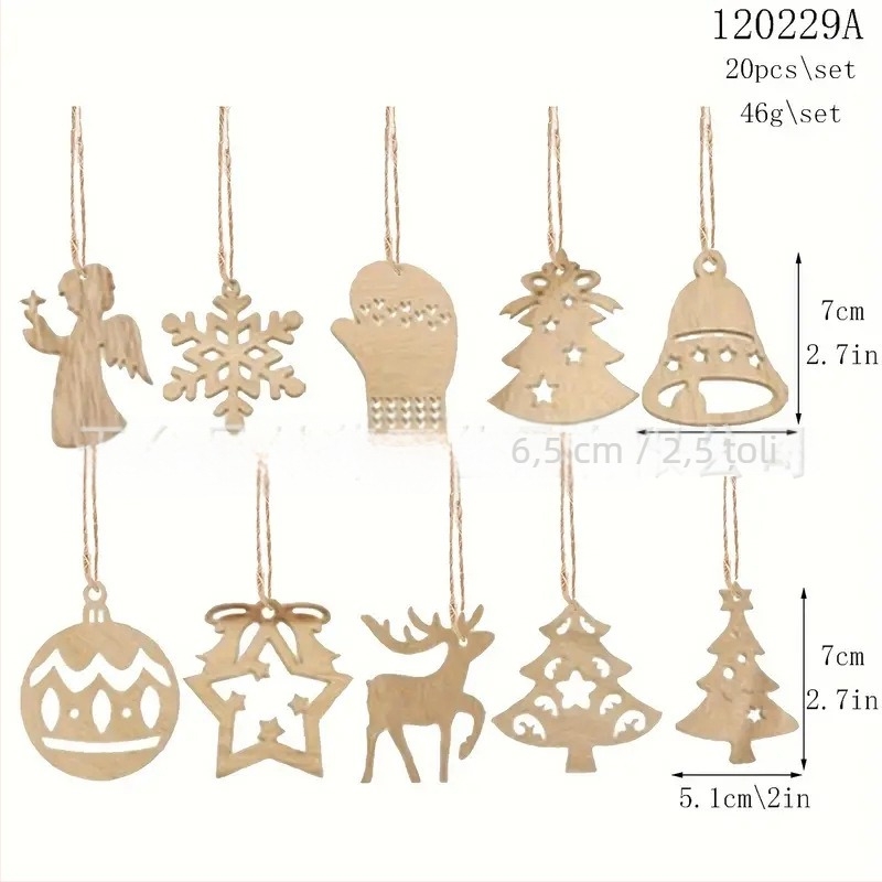 Set de ornamente de Crăciun pentru vitrină: fulg de zăpadă, om de zăpadă și cerb pe felii de lemn