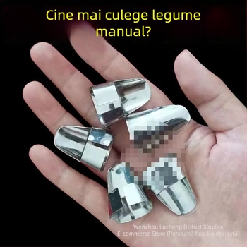 Protector deget din oțel inoxidabil cu cuțit pentru degetul mare — protecție pentru tăierea legumelor și curățarea usturoiului