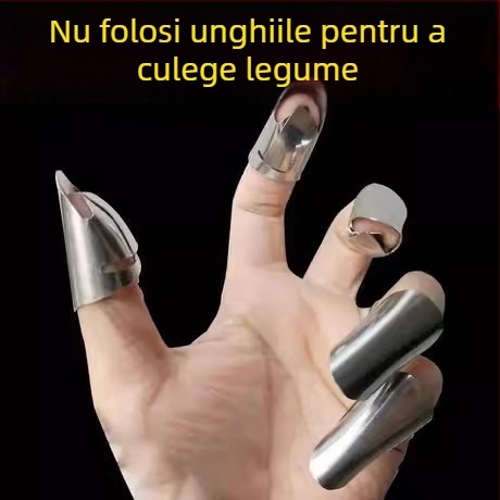 Protector deget din oțel inoxidabil cu cuțit pentru degetul mare — protecție pentru tăierea legumelor și curățarea usturoiului