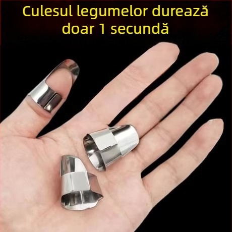 Protector deget din oțel inoxidabil cu cuțit pentru degetul mare — protecție pentru tăierea legumelor și curățarea usturoiului
