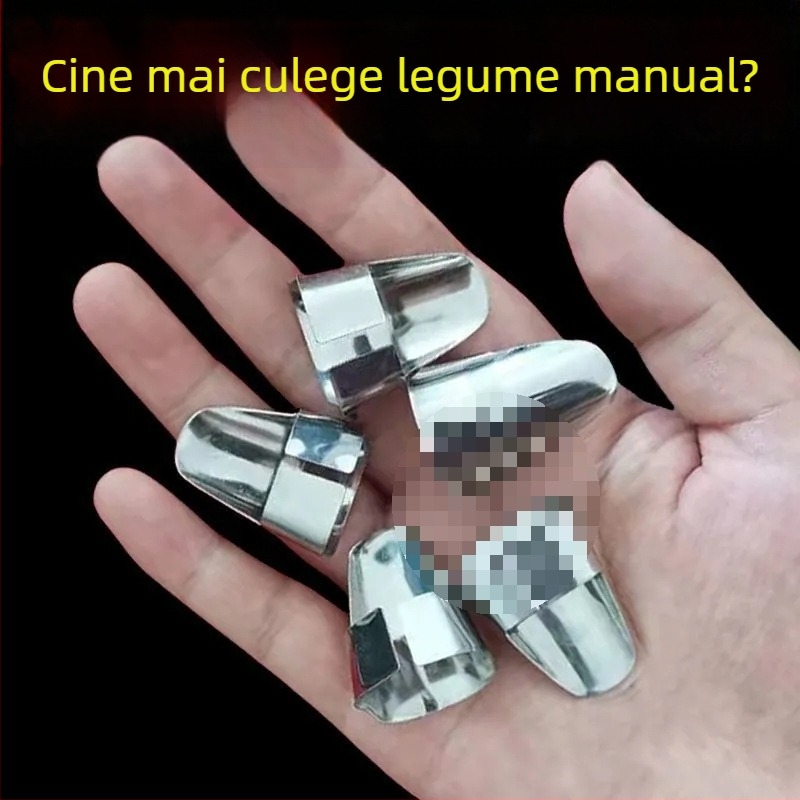 Protector deget din oțel inoxidabil cu cuțit pentru degetul mare — protecție pentru tăierea legumelor și curățarea usturoiului
