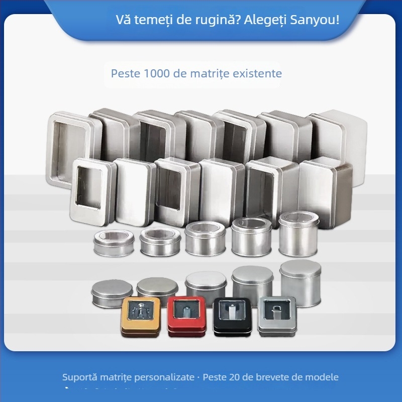Cutie metalică argintie dreptunghiulară pentru unghii, cutie de depozitare pentru clești de unghii, clești pentru piele și foarfece pentru unghii