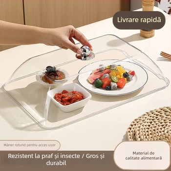 Cap pătrat din plastic, de calitate alimentară, transparent, protecție împotriva prafului, pentru alimentație rapidă comercială, acoperire pentru produse de panificație