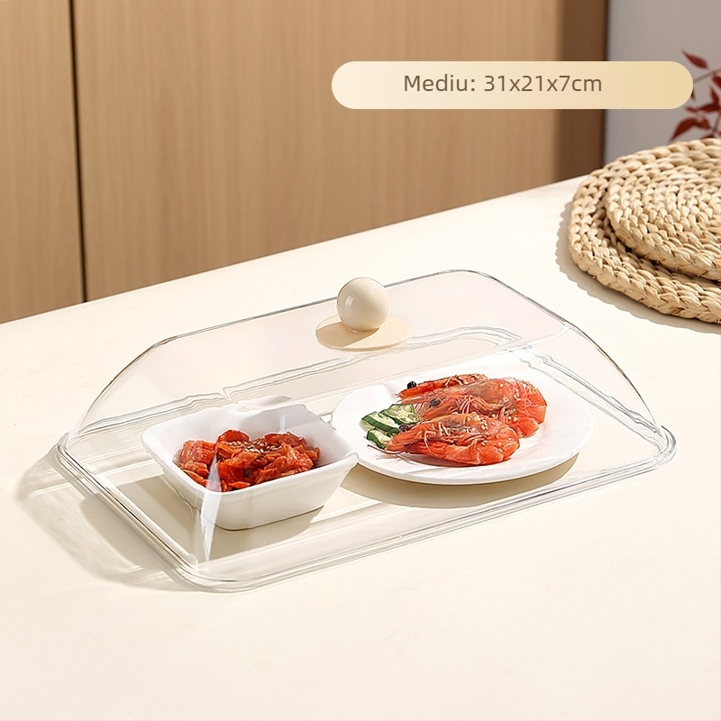 Cap pătrat din plastic, de calitate alimentară, transparent, protecție împotriva prafului, pentru alimentație rapidă comercială, acoperire pentru produse de panificație
