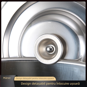Capac pentru găleata de supă din oțel inoxidabil, gros, de calitate alimentară, capac plat, rotund, universal pentru uz casnic, dimensiune mare
