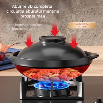 Oală mică de lut pentru uz casnic, compatibilă cu aragazul pe gaz, specială pentru orez gătit în vas de lut, rezistentă la temperaturi înalte, nu se crapă, oală pentru supă, potrivită pentru utilizare comercială
