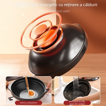 Oală mică de lut pentru uz casnic, compatibilă cu aragazul pe gaz, specială pentru orez gătit în vas de lut, rezistentă la temperaturi înalte, nu se crapă, oală pentru supă, potrivită pentru utilizare comercială