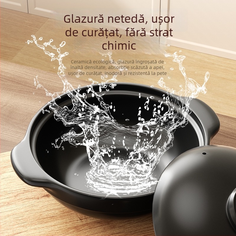 Oală mică de lut pentru uz casnic, compatibilă cu aragazul pe gaz, specială pentru orez gătit în vas de lut, rezistentă la temperaturi înalte, nu se crapă, oală pentru supă, potrivită pentru utilizare comercială