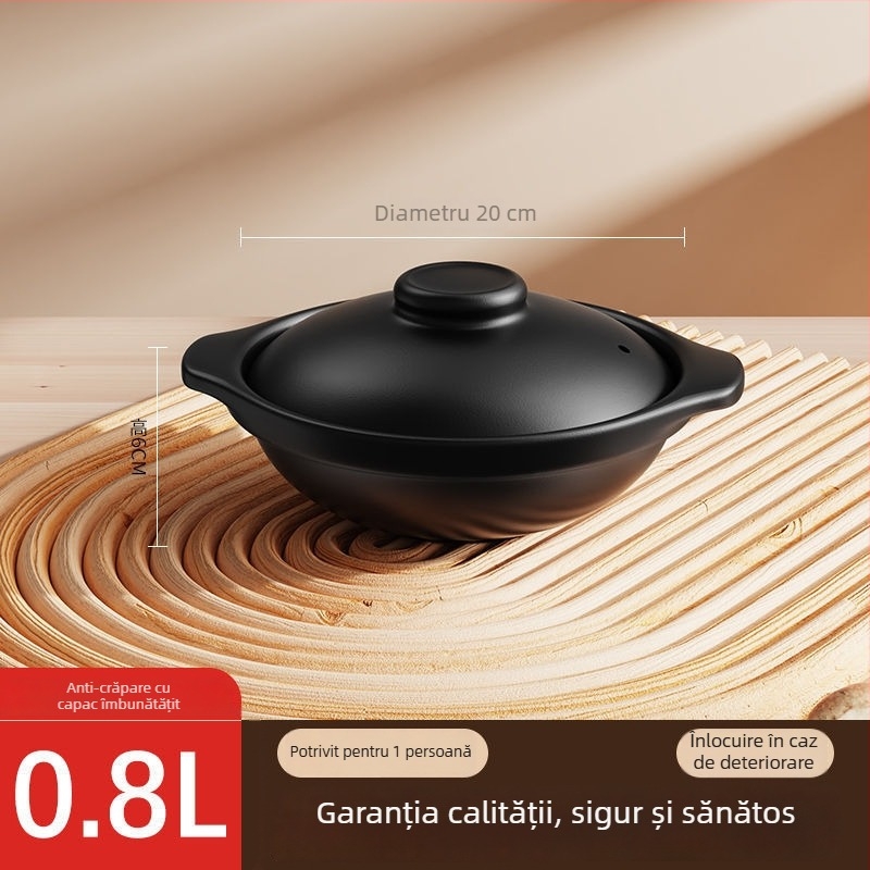 Oală mică de lut pentru uz casnic, compatibilă cu aragazul pe gaz, specială pentru orez gătit în vas de lut, rezistentă la temperaturi înalte, nu se crapă, oală pentru supă, potrivită pentru utilizare comercială