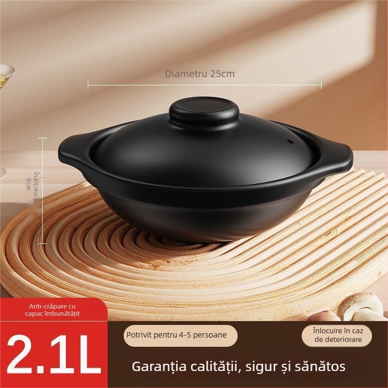 Oală mică de lut pentru uz casnic, compatibilă cu aragazul pe gaz, specială pentru orez gătit în vas de lut, rezistentă la temperaturi înalte, nu se crapă, oală pentru supă, potrivită pentru utilizare comercială