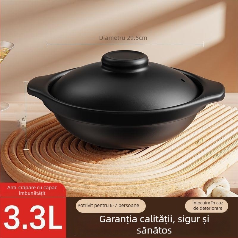 Oală mică de lut pentru uz casnic, compatibilă cu aragazul pe gaz, specială pentru orez gătit în vas de lut, rezistentă la temperaturi înalte, nu se crapă, oală pentru supă, potrivită pentru utilizare comercială