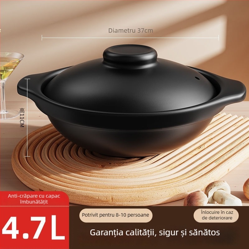 Oală mică de lut pentru uz casnic, compatibilă cu aragazul pe gaz, specială pentru orez gătit în vas de lut, rezistentă la temperaturi înalte, nu se crapă, oală pentru supă, potrivită pentru utilizare comercială