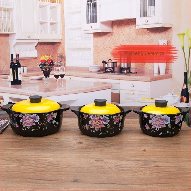 Caserol ceramică pentru supe și tocănițe, capac mare, compatibilă cu plita pe gaz, rezistentă la temperaturi înalte, personalizabilă