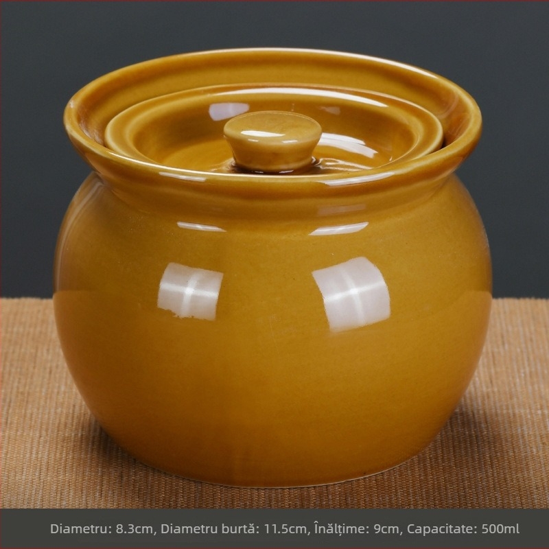 Oală ceramică cu capac, de capacitate mare, pentru fierbere și gătit la abur, potrivită pentru uz casnic și banchete