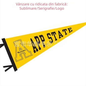 Steaguri triunghiulare din fetru colorat pentru decor în aer liber, camping, material nețesut, dimensiuni 20x45 cm, fără tijă de steag, imprimare digitală a logo-ului disponibilă
