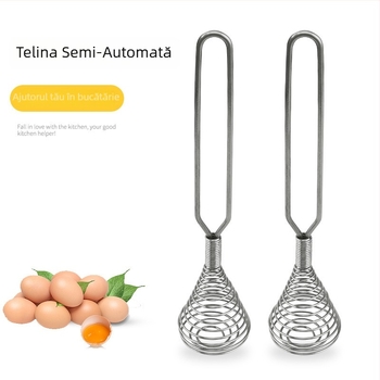Tel de bucătărie din oțel inoxidabil, manual, pentru ouă și frișcă, 22 cm