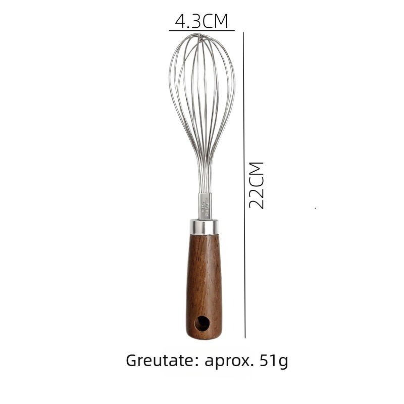 Bătător de ouă din oțel inoxidabil – tel de bucătărie manual pentru coacere