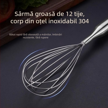 Tel pentru ouă manual din oțel inoxidabil 304, ustensilă de bucătărie pentru amestecare și coacere