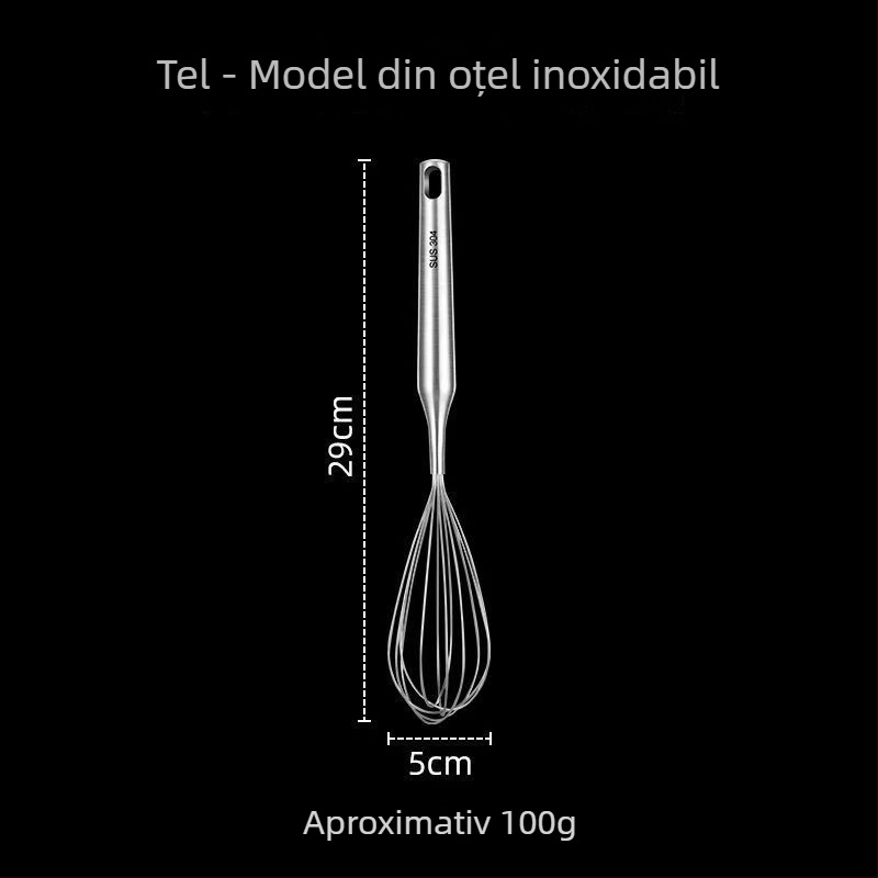 Tel pentru ouă manual din oțel inoxidabil 304, ustensilă de bucătărie pentru amestecare și coacere