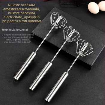 Tel de ouă manual – rotativ, neelectric, multifuncțional pentru albușuri și cremă