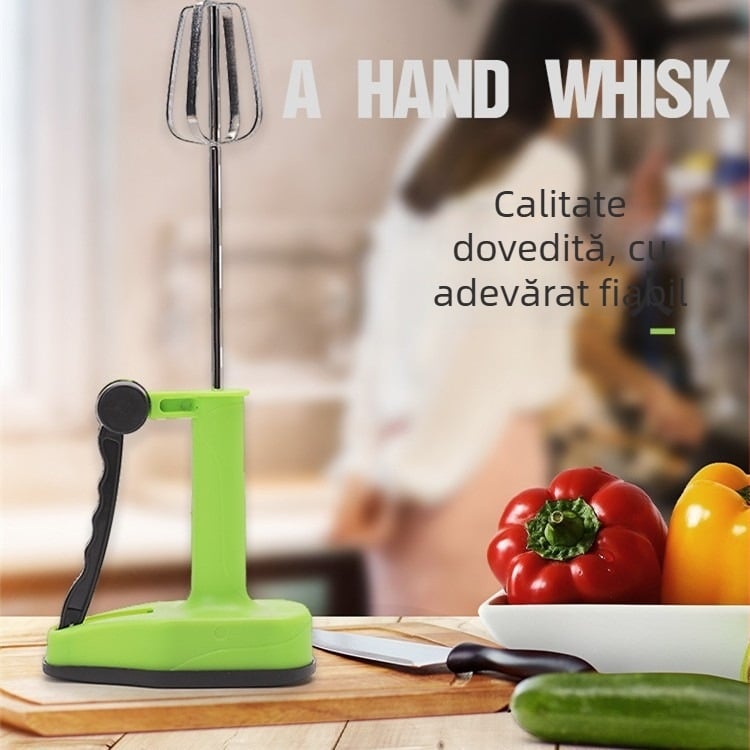 Bețișor manual pentru ouă, cu cap unic, tel de mână pentru batut smântâna