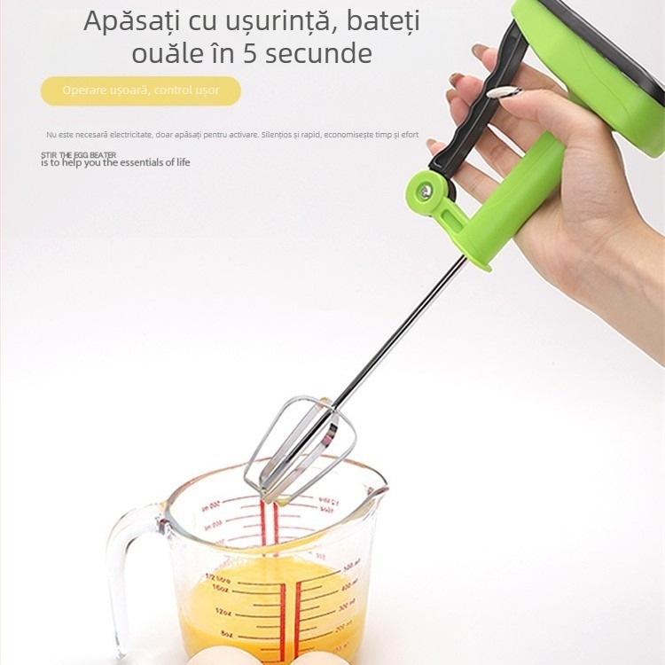 Bețișor manual pentru ouă, cu cap unic, tel de mână pentru batut smântâna