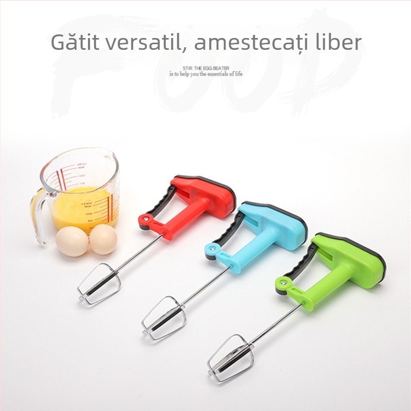 Bețișor manual pentru ouă, cu cap unic, tel de mână pentru batut smântâna