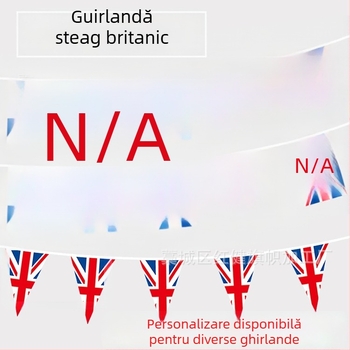 Ghirlandă Union Jack pentru bar – stegulețe triunghiulare pentru decorul de Crăciun