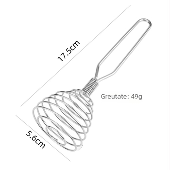 Bețișor pentru ouă din oțel inoxidabil, cu mecanism de presare și spirală cu arc, pentru cremă și aluat, unealtă de coacere