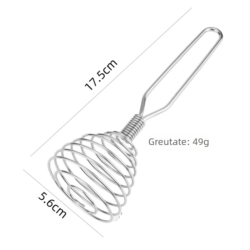 Bețișor pentru ouă din oțel inoxidabil, cu mecanism de presare și spirală cu arc, pentru cremă și aluat, unealtă de coacere