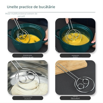 Mixer pentru aluat din oțel inoxidabil, cu agitatoare cu bobine duble, tel pentru ouă, instrument de coacere, fără magnet