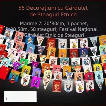 Set de drapele de sărbătoare – 56 drapele etnice (mici drapele naționale) pentru deschiderea magazinelor și decorarea străzilor