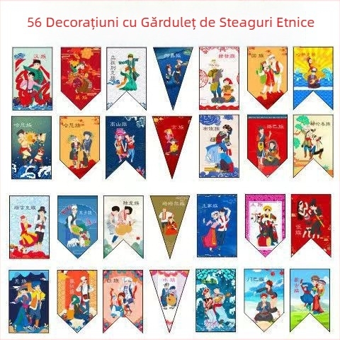 Set de drapele de sărbătoare – 56 drapele etnice (mici drapele naționale) pentru deschiderea magazinelor și decorarea străzilor