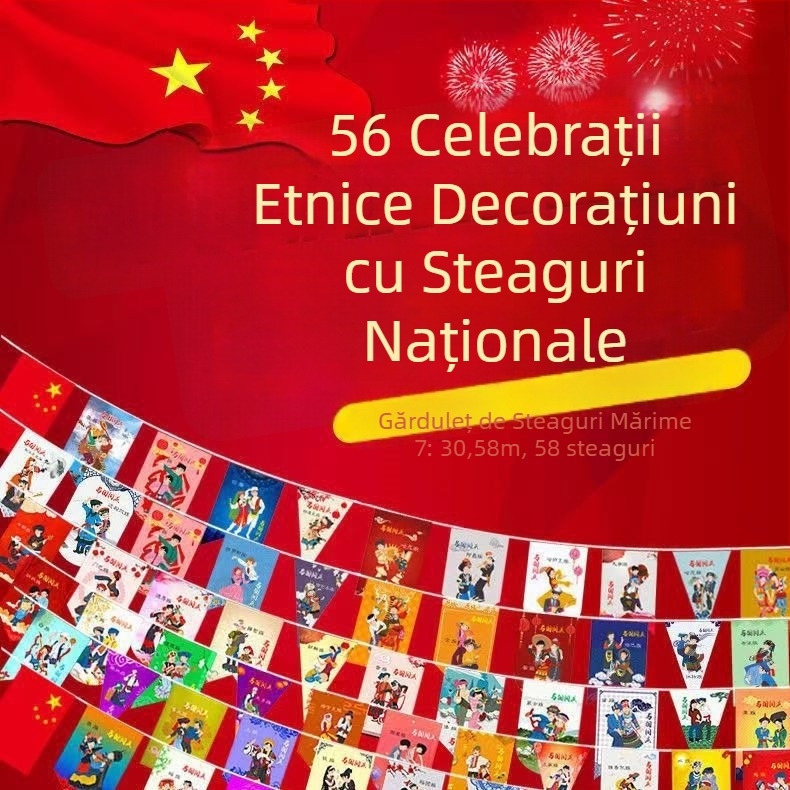 Set de drapele de sărbătoare – 56 drapele etnice (mici drapele naționale) pentru deschiderea magazinelor și decorarea străzilor