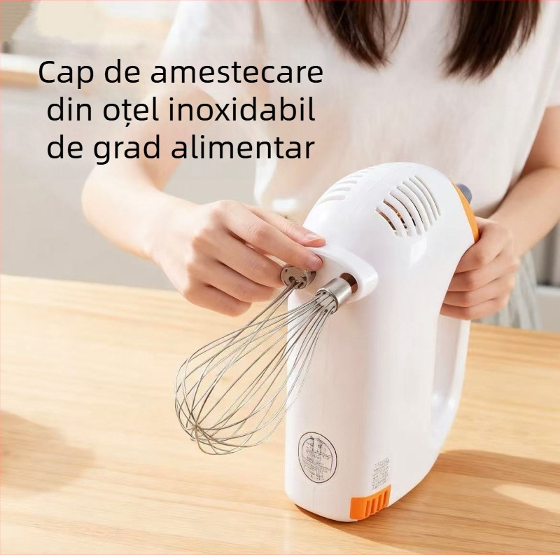 Mixer electric de mână pentru uz casnic, cu putere mare — amestecă ouă, frământă aluat și bate frișca.