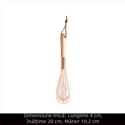 Amestecător manual pentru ouă cu mâner din lemn solid și oțel inoxidabil, ustensilă de bucătărie, logo personalizat