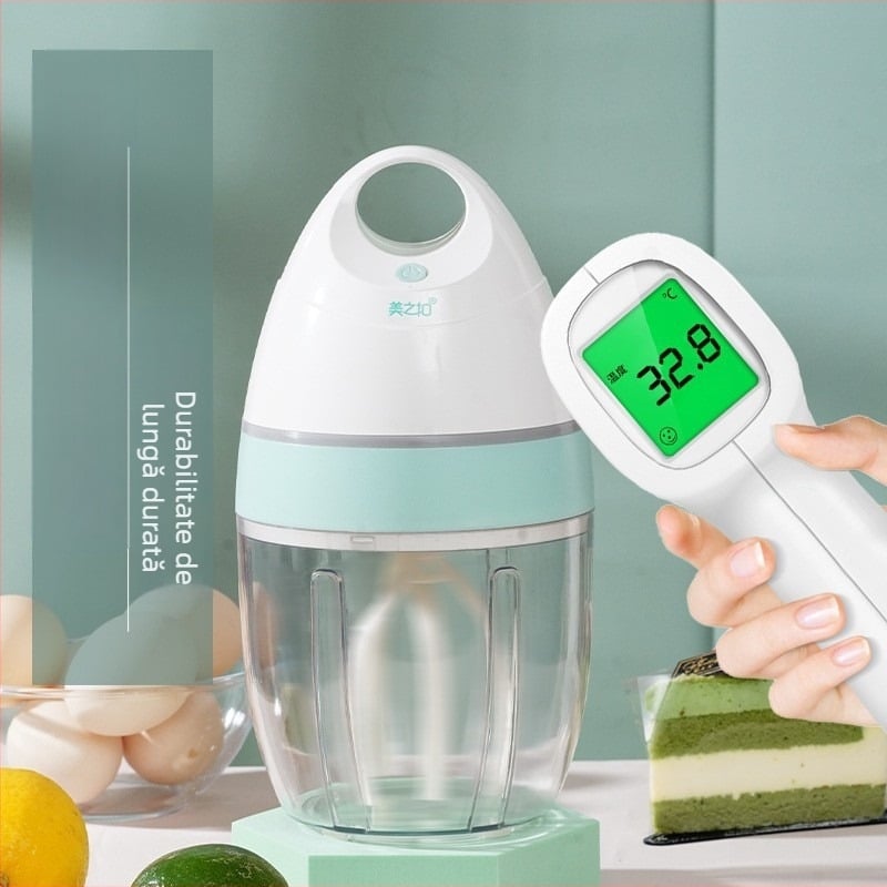 Mixer electric de uz casnic, reîncărcabil, pentru ouă, frișcă și albușuri, capacitate 900 ml, 3 viteze
