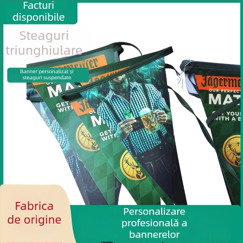 Steaguri triunghiulare personalizate din PVC, șnur de steaguri pentru magazin, bannere suspendate pentru reclamă
